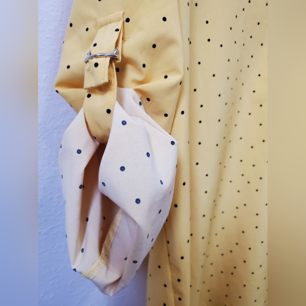 Roswear Sun Yellow Polka Dots Roll Tab Sleeve Tunic - Picture 6 of 9